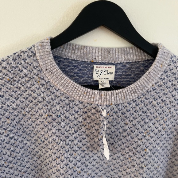J.Crew LARGE TALL Crewneck Sweater Heather Gray Oatmeal Wool Blend NWT - Picture 6 of 6